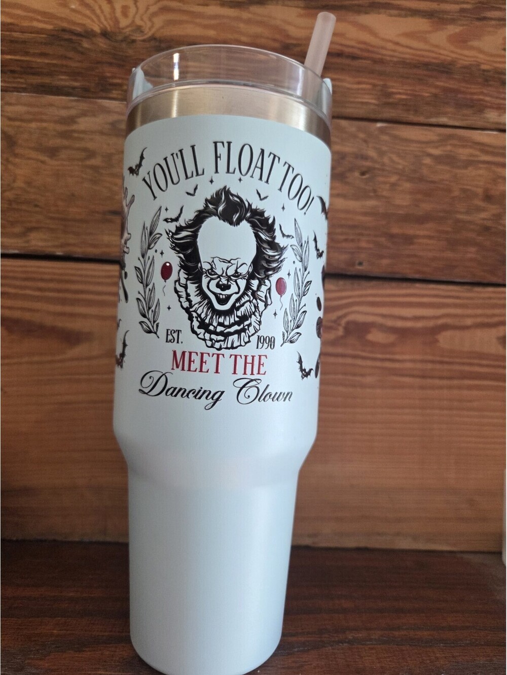 Pennywise "You Will Float Too" 40 Oz Tumbler With Lid And Straw